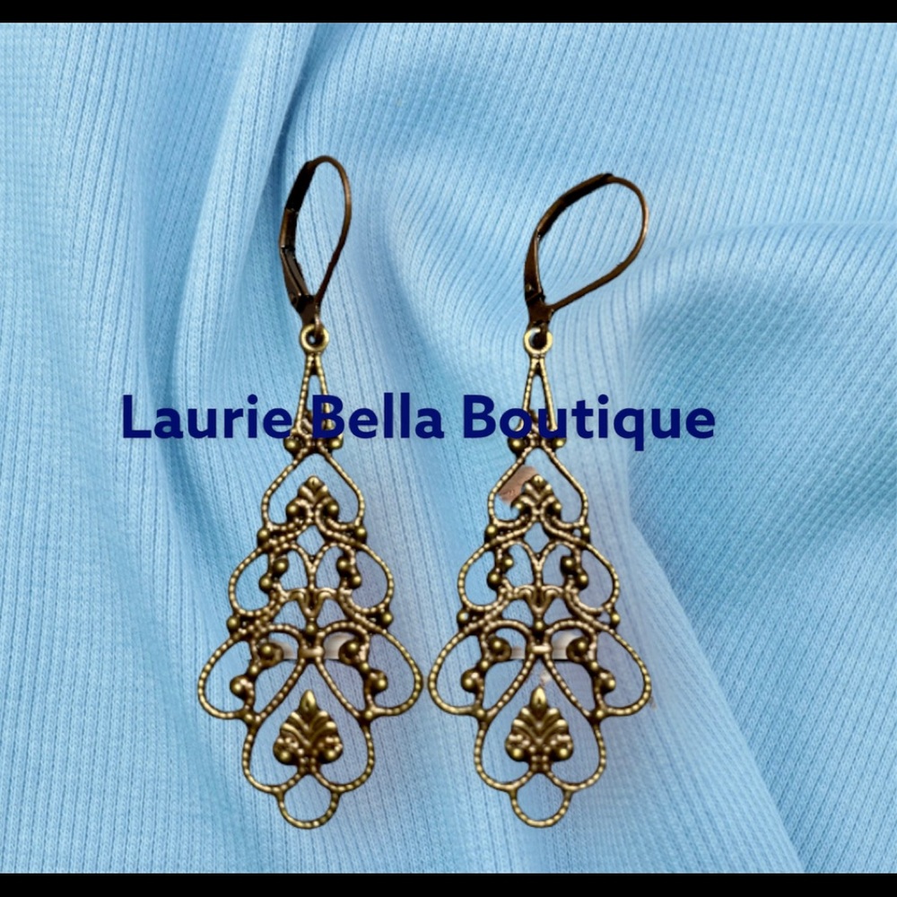 Antique Copper Filigree Earrings